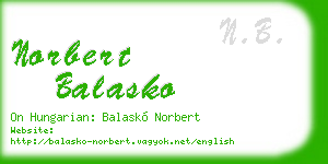 norbert balasko business card