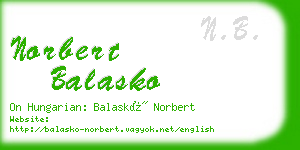 norbert balasko business card